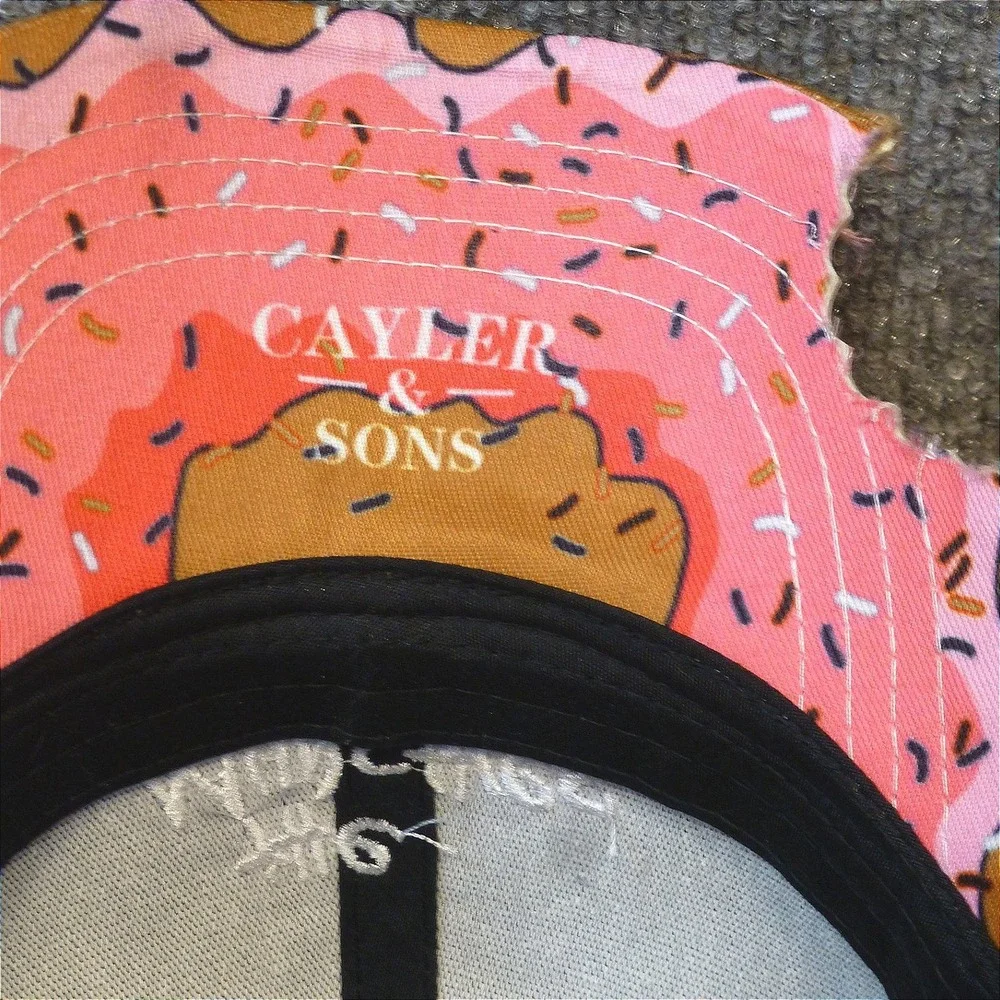 Cayler & Sons The Munchies Black Baseball Cap Donut Bite Brim Adjustable Hat